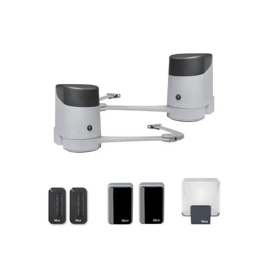Kit pro motorisation Nice HOPPKIT pour portail à double battant jusqu'à 4,8m et 400kg - HOPPBDKCE Nice