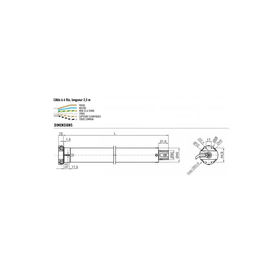 Moteur tubulaire Nice   -  ERA MAT MA 1517  - ERM15000003AR01 AutoPortail